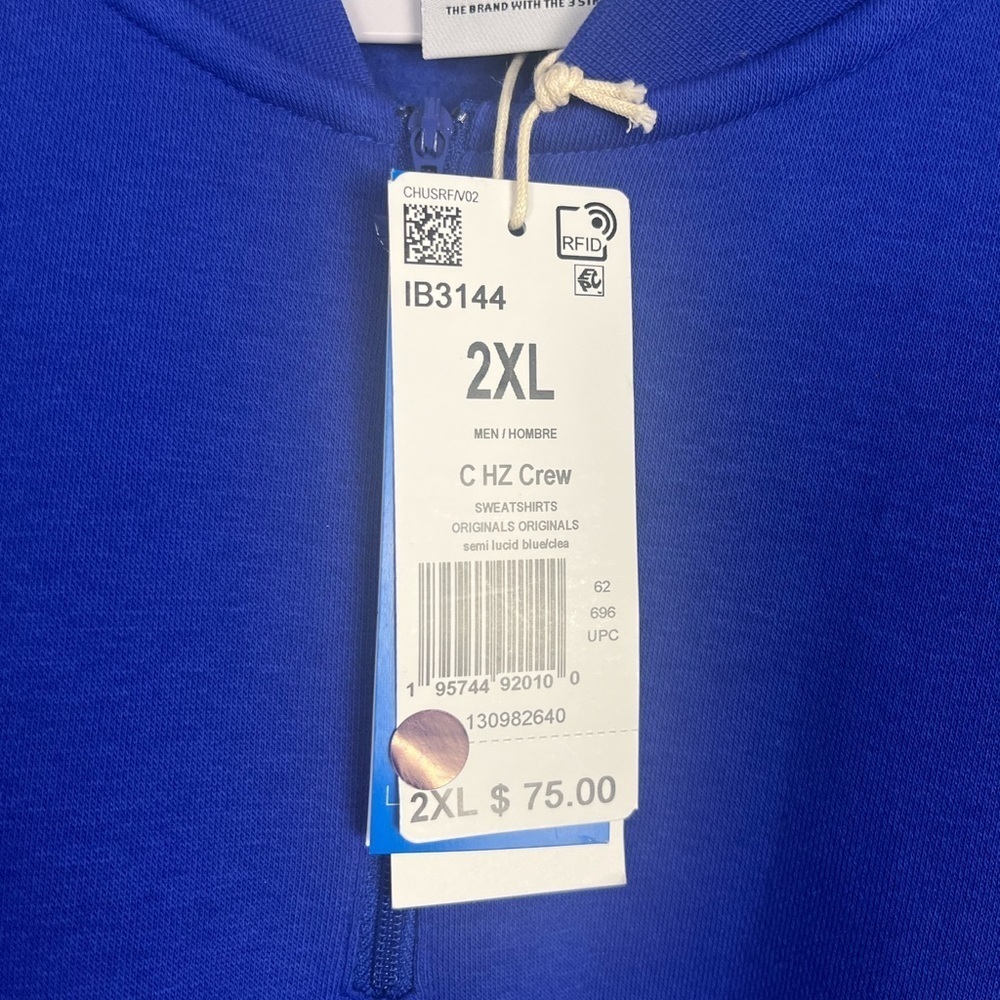 NWT ADICOLOR SEASONAL ARCHIVE HALF-ZIP CREW SWEATSHIRT size 2xl - Picture 5 of 5